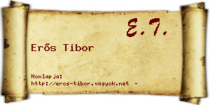 Erős Tibor névjegykártya